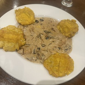 Pollo con crema de hongo