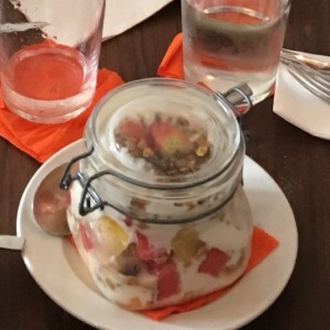 Yogurt, fruits and granola parfait
