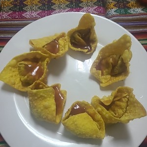Aperitivos - Wantón relleno de Camarones 