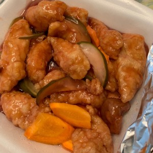 pescado en salsa agridulce
