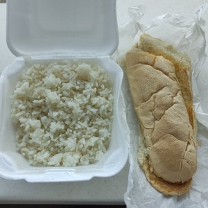 Arroz y pan con mantequilla