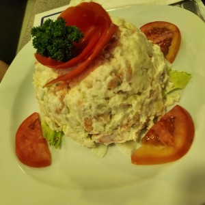 ensalada de papas con Camarones