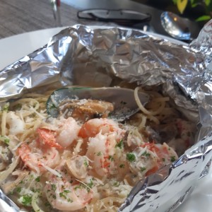 spaguetti mixtos mariscos