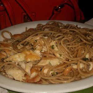 Spaguetti integral con pollo 