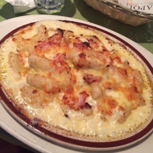 gnocchis carbonara gratinados