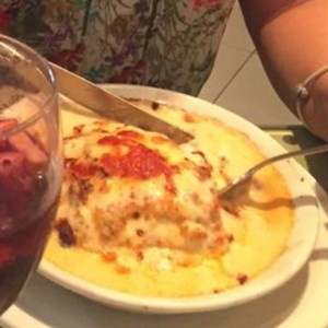 Lasagna de pollo gratinada
