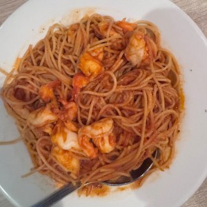 Pasta con camarones 