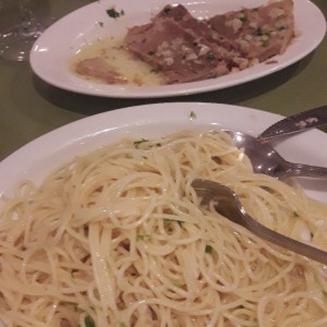 spaghetti con lomo al oleo