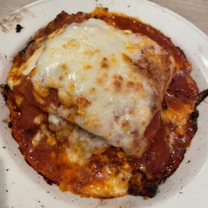 Lasagna de pollo gratinada