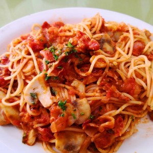 spaguettini amatriciana