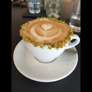 Capuchino con pistacho!