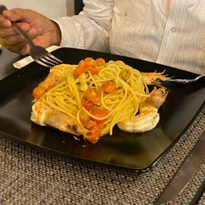 Paccheri Lido con Langostinos