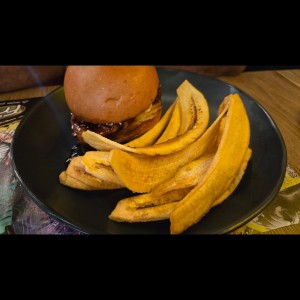 hamburguesa pollo teriyaki