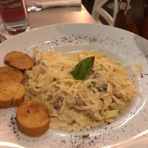 Fetuccini en salsa Blanca