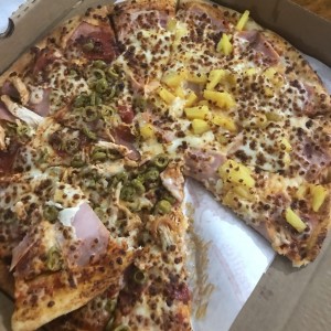 pizza d combiancion y hawaiana