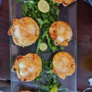 concha gratinada a la parmesana