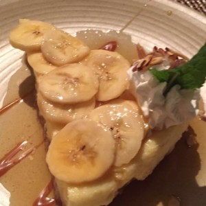 Tarta de banana y caramelo