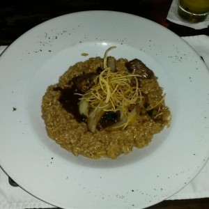 Risotto con lomo saltado