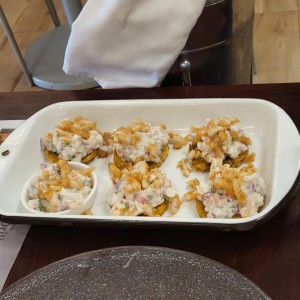 Canastas de Patacones con Cebiche