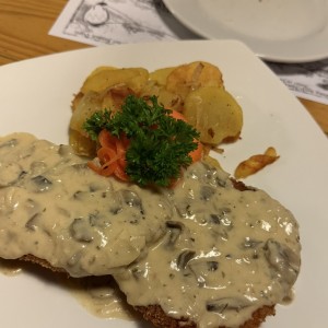 Jagerschnitzel de cerdo 