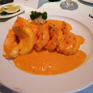 Langostinos y langosta al Jerez