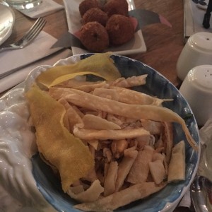 ceviche y croquetas de pulpo