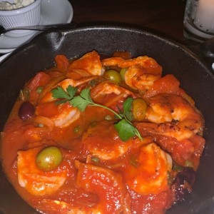 sarten de camarones