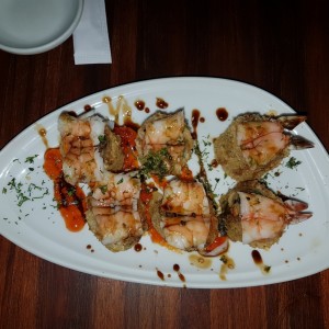 Rollito primavera de langostino tempura