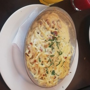 pasta carbonara gratinada