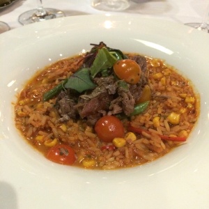 Arroz Meloso...con maiz enlatado.