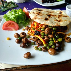 Hamburguesa de lenteja con tortilla