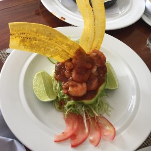 Ceviche sobre aguacate