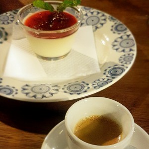 Pannacotta y espresso