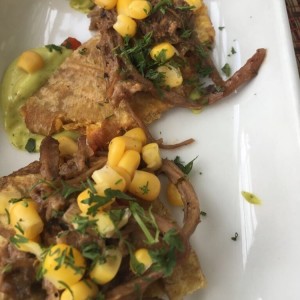 patacones con carne mechada