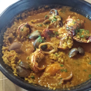 Arroz caldoso de mariscos y langosta