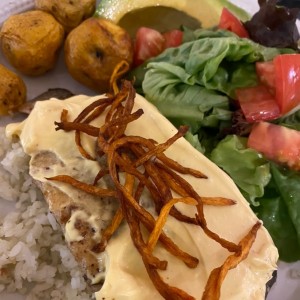 Trucha con mantequilla de maracuya