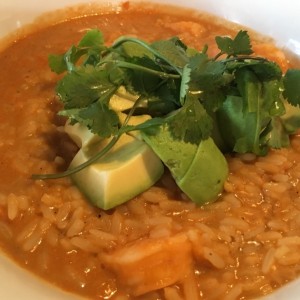 Arroz caldoso con camarones