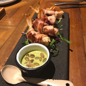 langostinos en tocino