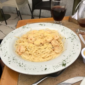 Espaguetti con gambas