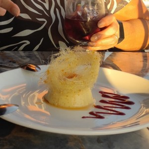 flan de la casa con cabello de angel 