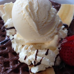 waffle nutella y banano