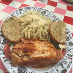 Pollo con spaguetti 