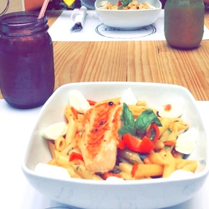 Penne + salmon 
