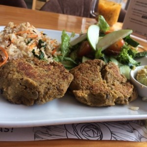 lunch lentejas, arroz integral 