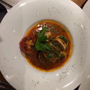 Calamar relleno de Morcilla