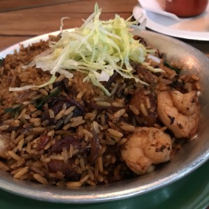 arroz de camaron con platano maduro