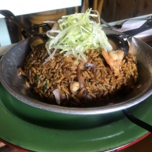 arroz de camarones con maduritos