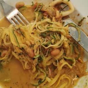 Pasta de zuchinni y camarones