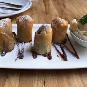 spring rolls de nutella y banano 