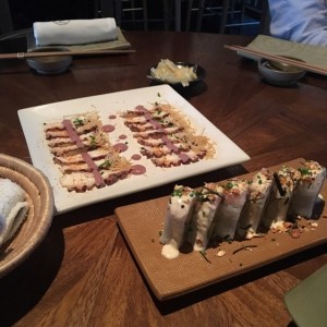 tiradito de pulpo y sushi
